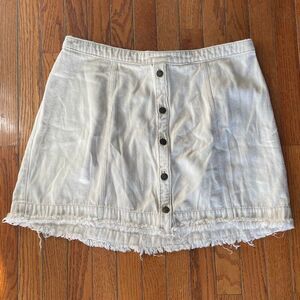 Pilcro x Anthropologie off white beige denim jeans mini skirt size 16W